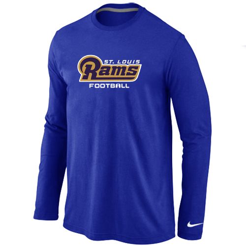 Nike Los Angeles Rams Authentic Font Long Sleeve NFL T-Shirt - Blue